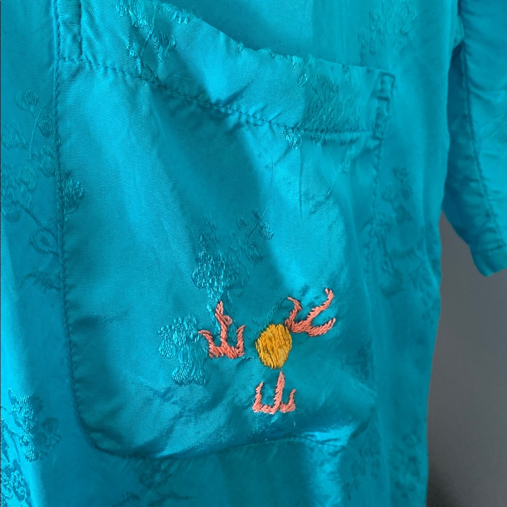 🐉 Vintage Asian Hand Embroidered Jacquard Kimono Robe S - Picture 5 of 10